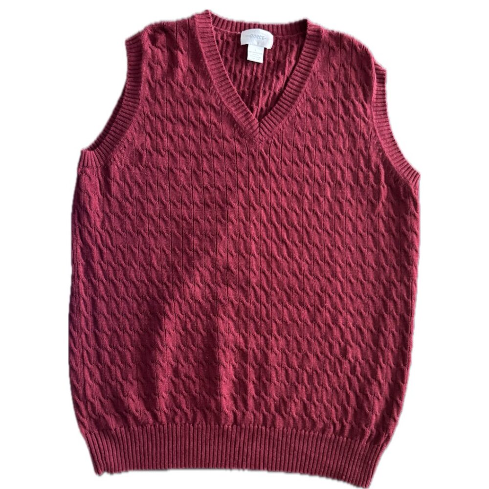 100% Merino wool long red vest